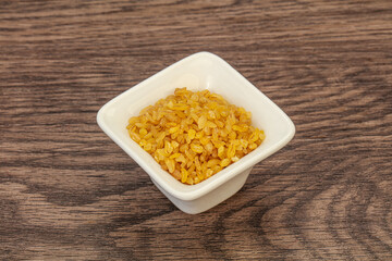 Vegetarian cuisine - dry bulgur for cooking