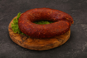 Krakowska sausage over the board
