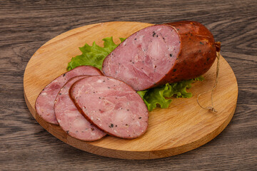 Smoked ham sausage with spices