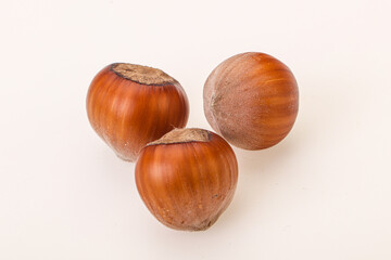 Hazelnut heap isolated over background