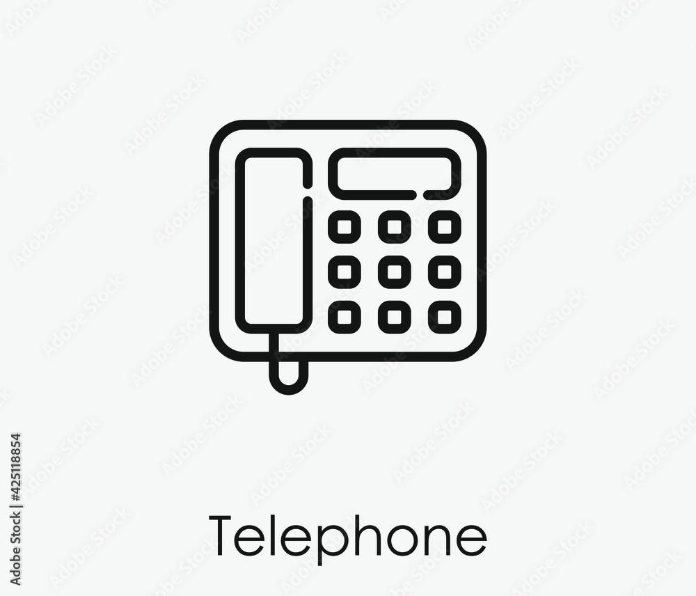Poster telephone vector icon. editable stroke. linear style sign for use on web design and mobile apps, log