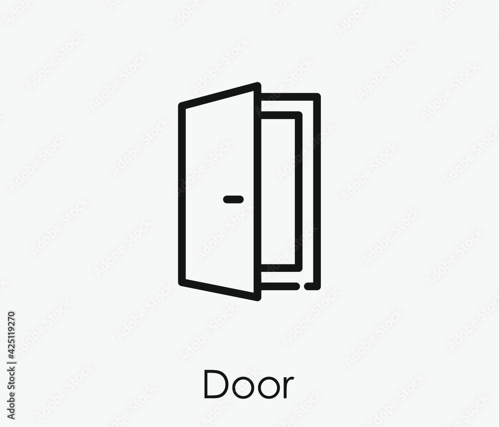 Poster door vector icon. editable stroke. linear style sign for use on web design and mobile apps, logo. sy