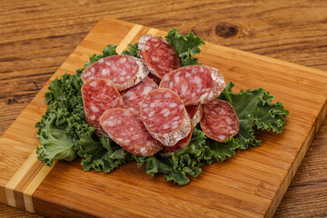 Iberian pork Fuet sausage slices