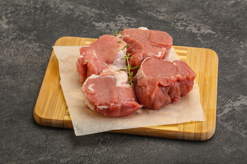 Raw pork tenderloin for cooking
