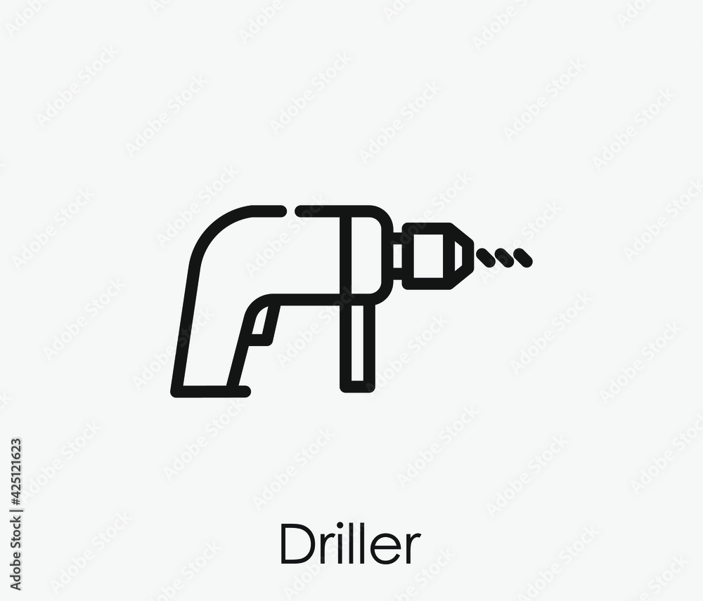 Poster driller vector icon. editable stroke. linear style sign for use on web design and mobile apps, logo.