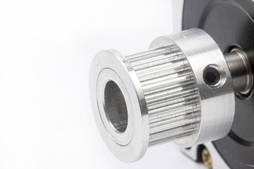Stepper motor isolated above white background