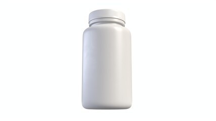 3d render of white plastic bottle with pills isolated