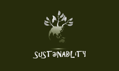 Banner sustainability concept. Society, environment and economy vector illustration