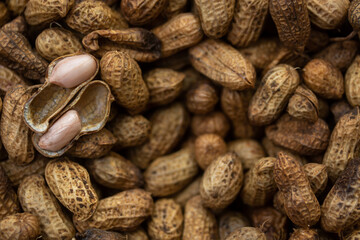 Traditional Indonesian snack, Closeup steamed peanuts. commonly sold by street 