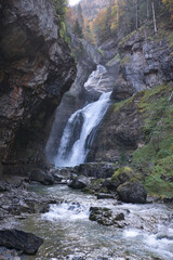 Estrecho waterfall in Ordesa y Monte Perdido National Park, in the Aragonese Pyrenees, located in Huesca, Spain.