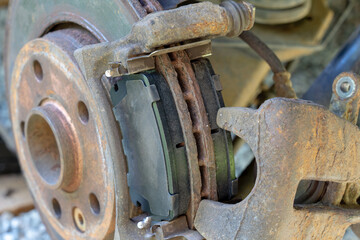 Disc brake replacement on car - Disk Brake System.