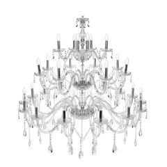 Chandelier in vintage style isolated on white background