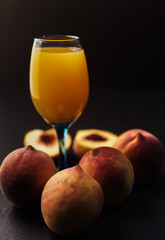 glass of red wine and grapes