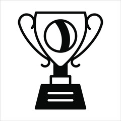 Cricket Cup ,trophy black filled line vector icon isolated