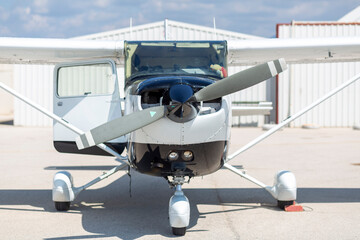 Front view of a small plane