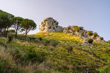 Fototapeta na wymiar Typical sicilian landscape in the Nebrodi park near the Catafurco waterfalls