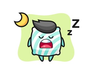 pillow character illustration sleeping at night