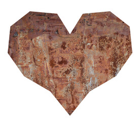 Heart with rusty metal texture