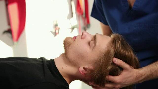 Mobilization manual therapy cervical spine. Professional massage to eliminate