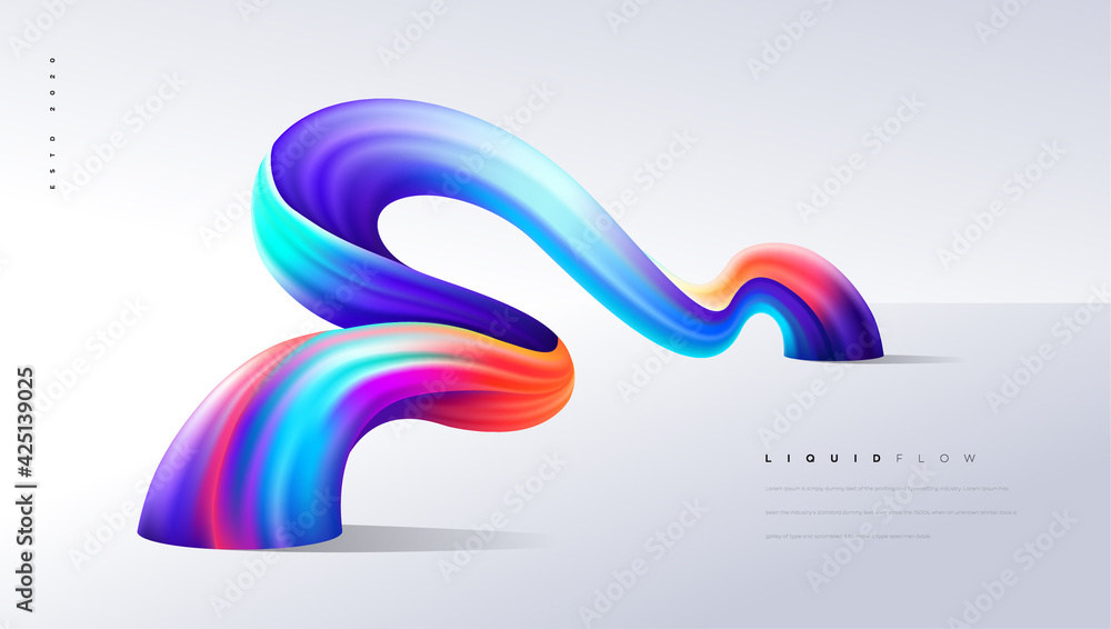 Canvas Prints colorful liquid wave background, dynamic 3d color flow vector element for website, brochure, poster.
