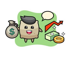 sack illustration cartoon holding money sack