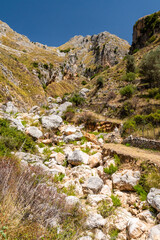 View of Rocca del Crasto near Alcara Li Fusi town in the Nebrodi Park, Sicily