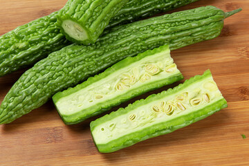 sliced of vegetable fresh bitter melon