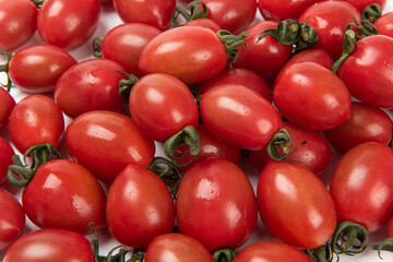 close up of fresh cherry tomatoes background