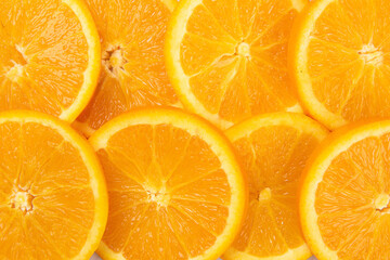 sliced of fresh orange fruits .Food concept background.