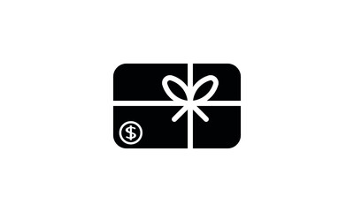 Gift card icon with dollar sign flat vector