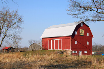red barn in the field