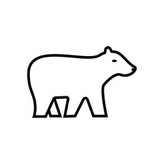 bear icon line style vector