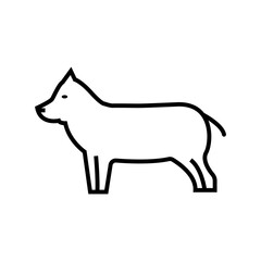 animal dog icon solid style vector