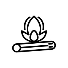 Campfire icon line style vector for your web, mobile app logo UI design