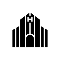 hotel icon solid style vector for your web, mobile app logo UI design