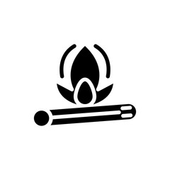 Campfire icon solid style vector for your web, mobile app logo UI design