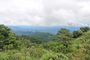 Fototapeta na wymiar View from Doi Kiew Lom View Point in Mae Hong Son Province, Thailand