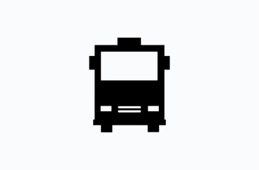 Oncoming Bus vector flat icon. Isolated City passenger bus emoji illustration