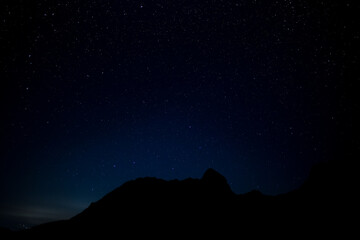 nightscape, night full of stars, view at the stars and the constellation zodiac, great bear, great waggon, Rubihorn, Allgaeu, Bavaria, Germany