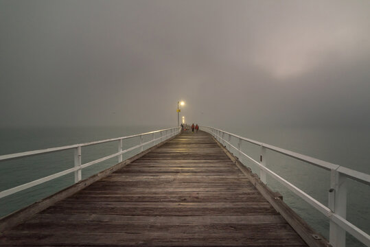 Foggy morning at the Urangan Pier at Hervey Bay, Queensland, Australia