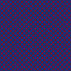 Patrón de cuadrados azules interconectados sobre fondo rojo