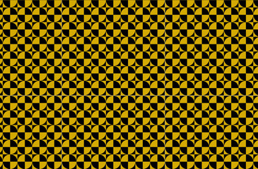 Patrón de cuartos de círculo en colores dorado y negro alternados