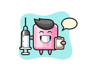 Mascot Illustration of marshmallow as a doctor