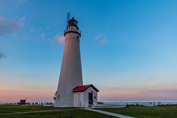 Fort Gratiot Lighthouse at Lighthouse Beach during Evening