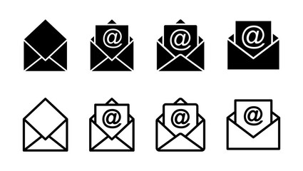 Mail icon set. email icon vector. E-mail icon. Envelope illustration