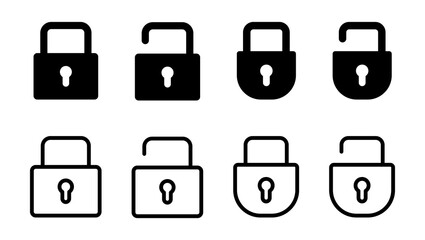 Lock icon set. Padlock icon vector. Encryption icon. Security symbol