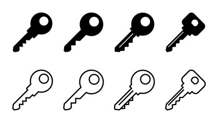 Key icon set. Key vector icon. Key symbol