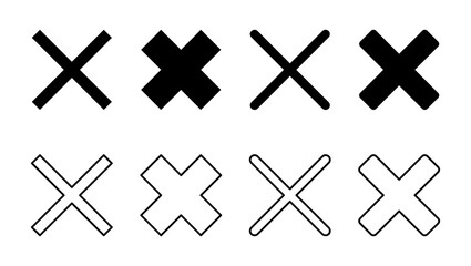 Close icon set. Delete icon vector. cross sign