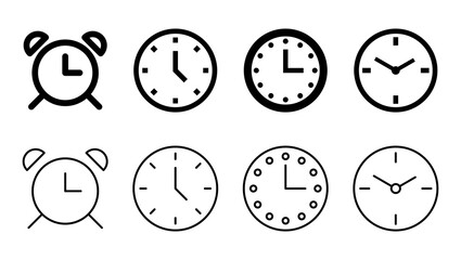 Fototapeta premium Clock icon set. Time icon vector. watch icon symbol