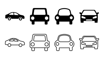 Car icon set. car vector icon. small sedan